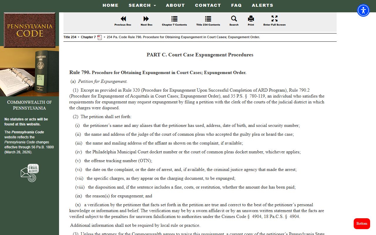 Washington County arrest records Pennsylvania criminal expungement procedure