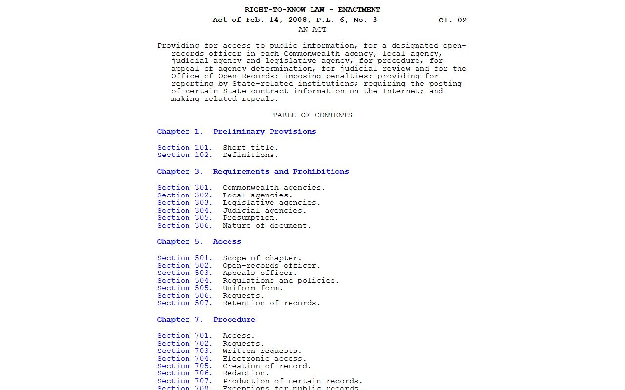 Washington County court records Pennsylvania Right-to-Know Law source