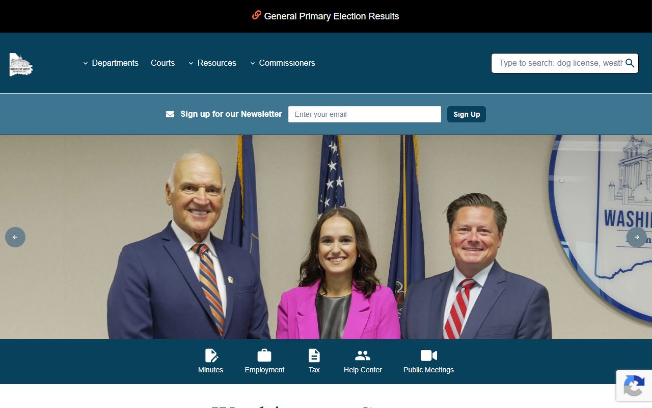 Washington County government records and sheriff access page